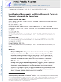 Cover page: Identification of Demographic and Clinical Prognostic Factors in Traumatic Intraventricular Hemorrhage