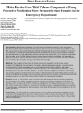 Cover page: Males Receive Low-Tidal Volume Component of Lung Protective Ventilation More Frequently than Females in the Emergency Department