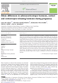 Cover page: Ethnic differences in adrenocorticotropic hormone, cortisol and corticotropin-releasing hormone during pregnancy