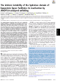 Cover page: The intrinsic instability of the hydrolase domain of lipoprotein lipase facilitates its inactivation by ANGPTL4-catalyzed unfolding