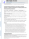 Cover page: Intergenerational transmission of the effects of maternal exposure to childhood maltreatment on offspring obesity risk: A fetal programming perspective