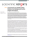 Cover page: A Universal Live Cell Barcoding-Platform for Multiplexed Human Single Cell Analysis