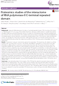 Cover page: Proteomics studies of the interactome of RNA polymerase II C-terminal repeated domain