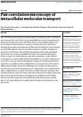 Cover page: Pair correlation microscopy of intracellular molecular transport