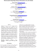 Cover page: Misconceptions Regarding Emergent Phenomena Vary By Domain