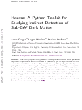 Cover page: Hazma: a python toolkit for studying indirect detection of sub-GeV dark matter