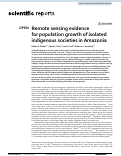 Cover page: Remote sensing evidence for population growth of isolated indigenous societies in Amazonia.