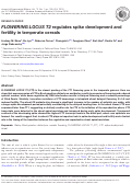 Cover page: FLOWERING LOCUS T2 regulates spike development and fertility in temperate cereals