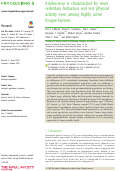 Cover page: Adolescence is characterized by more sedentary behaviour and less physical activity even among highly active forager-farmers