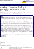 Cover page: Analysis of inflammation-related nigral degeneration and locomotor function in
						DJ-1−/− mice