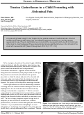 Cover page: Tension Gastrothorax in a Child Presenting with Abdominal Pain