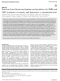 Cover page: Emotion-based brain mechanisms and predictors for SSRI and CBT treatment of anxiety and depression: a randomized trial.