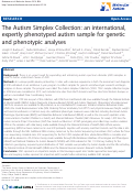 Cover page: The Autism Simplex Collection: an international, expertly phenotyped autism sample for genetic and phenotypic analyses