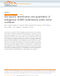 Cover page: Site-specific identification and quantitation of endogenous SUMO modifications under native conditions