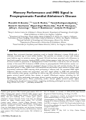 Cover page: Memory performance and fMRI signal in presymptomatic familial Alzheimer's disease