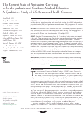 Cover page: The Current State of Antiracism Curricula in Undergraduate and Graduate Medical Education: A Qualitative Study of US Academic Health Centers