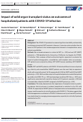 Cover page: Impact of solid organ transplant status on outcomes of hospitalized patients with COVID-19 infection.