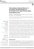 Cover page: Fluorination Induced Donor to Acceptor Transformation in A1–D–A2–D–A1-Type Photovoltaic Small Molecules