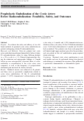 Cover page: Prophylactic Embolization of the Cystic Artery Before Radioembolization: Feasibility, Safety, and Outcomes