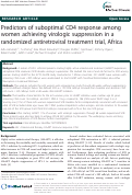 Cover page: Predictors of suboptimal CD4 response among women achieving virologic suppression in a randomized antiretroviral treatment trial, Africa