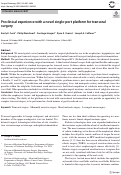 Cover page: Preclinical experience with a novel single-port platform for transoral surgery