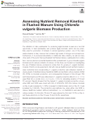 Cover page: Assessing Nutrient Removal Kinetics in Flushed Manure Using Chlorella vulgaris Biomass Production