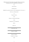 Cover page: Online Social Community Geographic Characterization: Classification and Neighborhood Formation