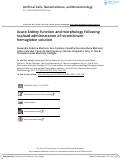 Cover page: Acute kidney function and morphology following topload administration of recombinant hemoglobin solution