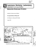 Cover page: The Specific Heat of YBa{sub 2}Cu{sub 3}O{sub 7}