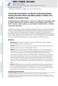 Cover page: Community characteristics modify the relationship between obesity prevention efforts and dietary intake in children: the Healthy Communities Study