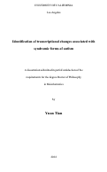 Cover page: Identification of transcriptional changes associated with syndromic forms of autism