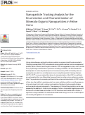 Cover page: Nanoparticle Tracking Analysis for the Enumeration and Characterization of Mineralo-Organic Nanoparticles in Feline Urine.