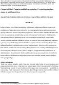 Cover page: Conceptualizing, Financing and Infrastructuring: Perspectives on Open Access in and from Africa