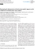 Cover page: Regional grid refinement in an Earth system model: impacts on the simulated Greenland surface mass balance