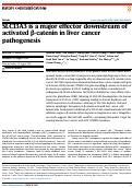 Cover page: SLC13A3 is a major effector downstream of activated β-catenin in liver cancer pathogenesis.