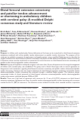 Cover page: Distal femoral extension osteotomy and patellar tendon advancement or shortening in ambulatory children with cerebral palsy: A modified Delphi consensus study and literature review.