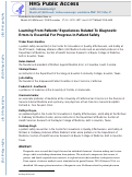 Cover page: Learning From Patients’ Experiences Related To Diagnostic Errors Is Essential For Progress In Patient Safety