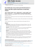 Cover page: Risk Stratification Using Cerebrospinal Fluid Biomarkers in Patients with Mild Cognitive Impairment: An Exploratory Analysis