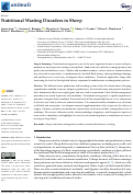 Cover page: Nutritional Wasting Disorders in Sheep