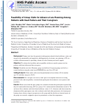 Cover page: Feasibility of Group Visits for Advance Care Planning Among Patients with Heart Failure and Their Caregivers.