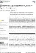 Cover page: Social-Emotional Learning Competencies and Problematic Internet Use among Chinese Adolescents: A Structural Equation Modeling Analysis