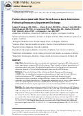 Cover page: Factors associated with short-term bounce-back admissions after emergency department discharge.