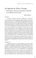 Cover page: An Agenda for Policy Change: Participatory Research and Data Collection by Southeast Asian Youth