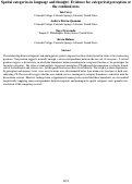 Cover page: Spatial categories in language and thought: Evidence for categorical perception atthe cardinal axes