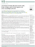 Cover page: Association of daily physical activity with brain volumes and cervical spinal cord areas in multiple sclerosis.