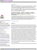 Cover page: Effector prediction and characterization in the oomycete pathogen Bremia lactucae reveal host-recognized WY domain proteins that lack the canonical RXLR motif