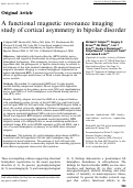 Cover page: A functional magnetic resonance imaging study of cortical asymmetry in bipolar disorder