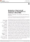 Cover page: Evaluation of Heat and pH Treatments on Degradation of Ceftiofur in Whole Milk.