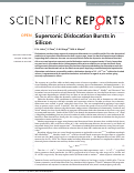 Cover page: Supersonic Dislocation Bursts in Silicon