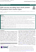 Cover page: DNA vaccine encoding heat shock protein 90 protects from murine lupus